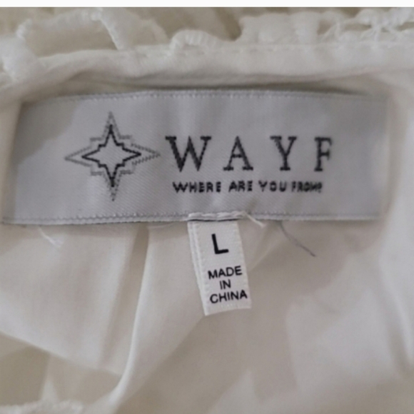 Anthropologie WAYF Shift Dress White Floral Crochet Lace Criss Cross Back - Picture 12 of 14